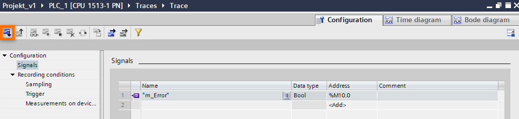 Siemens PLC Trace letöltése az eszközre