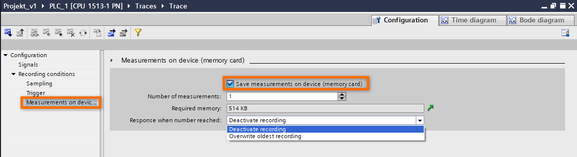 mérés mentése PLC-re
